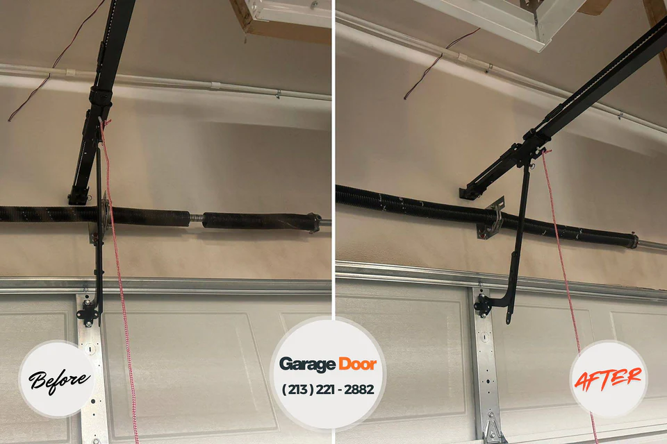 Before and after: garage door repair Pleasant Hill, IA